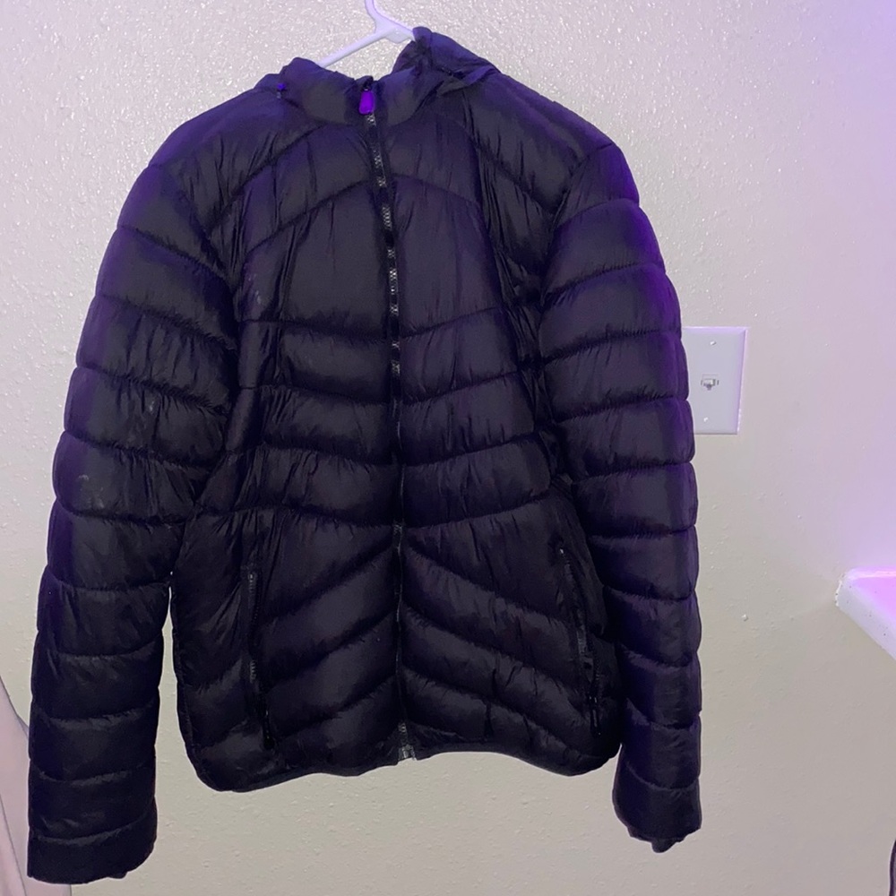 AllBlack Puffer With Hood